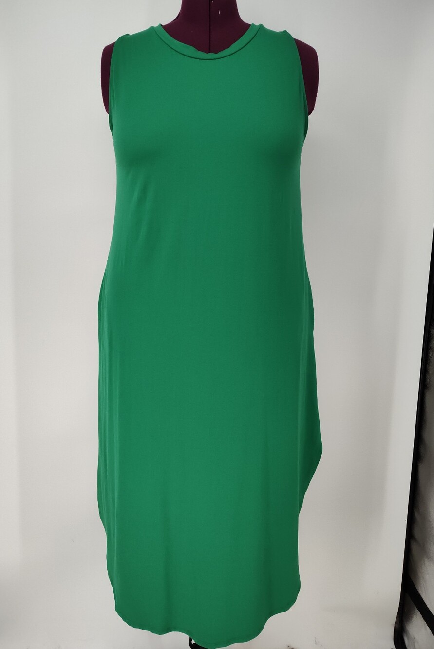Zenana Plus Side Slit Kelly Green Sleeveless Maxi Tank Dress Size 1X